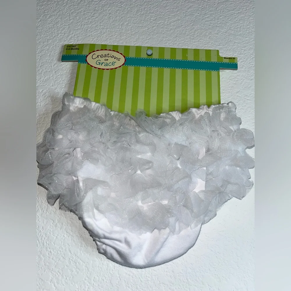 Creations of Grace Baby Girls 0-6 Months Stretch Ruched Tulle Diaper Cover NWT